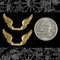 Antiqued Brass Joined Flared Wings Charms - Set of Two - AB-C106